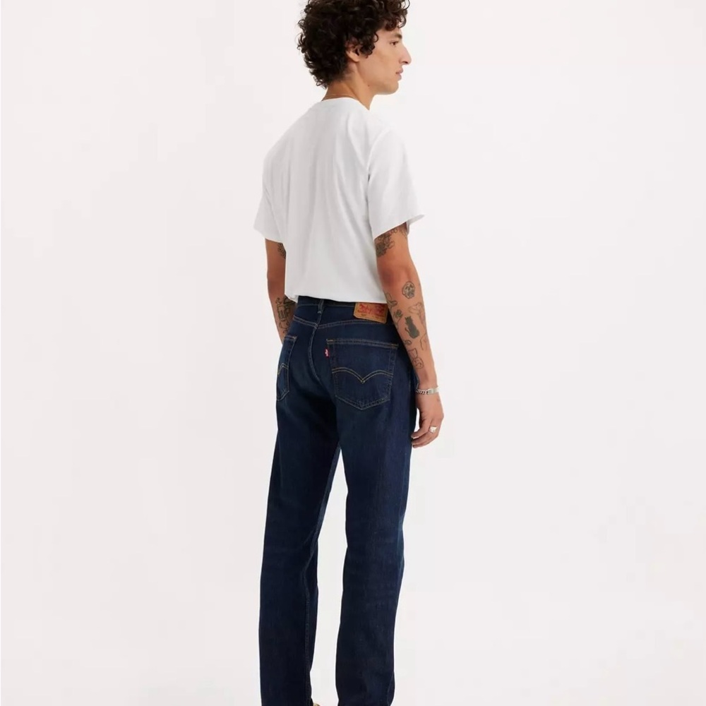 Levi’s men’s 36/30 505 denim jeans dark wash with front zip straight leg - Picture 3 of 10